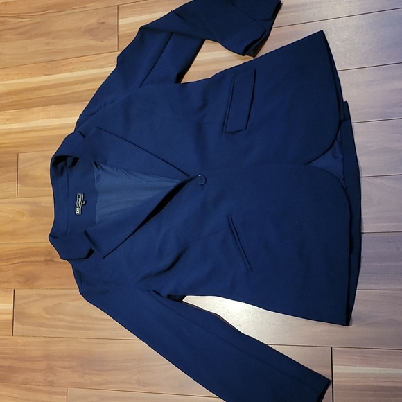 Nwt DIANE GILMAN printed stretch crepe blazer - Picture 3 of 5